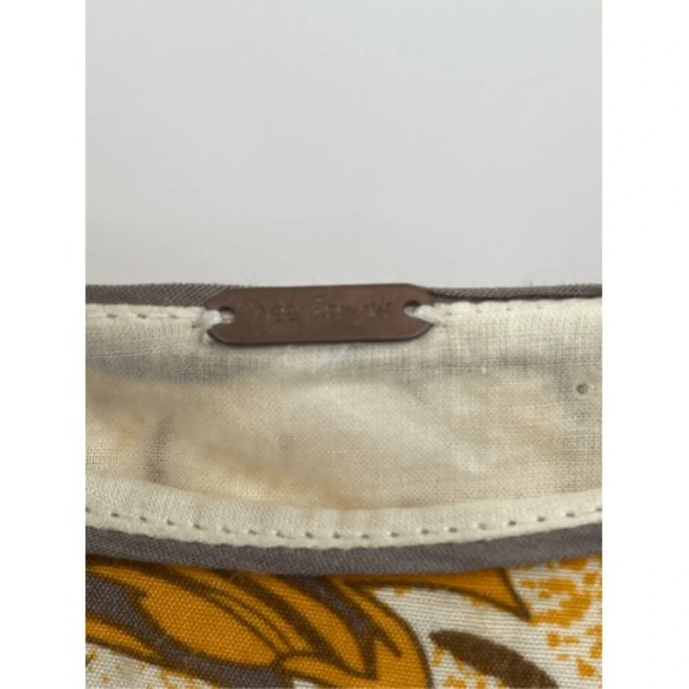 Free People‎ Tunic Tank Top Mini Dress Small Brown Yellow Floral Lined Boho